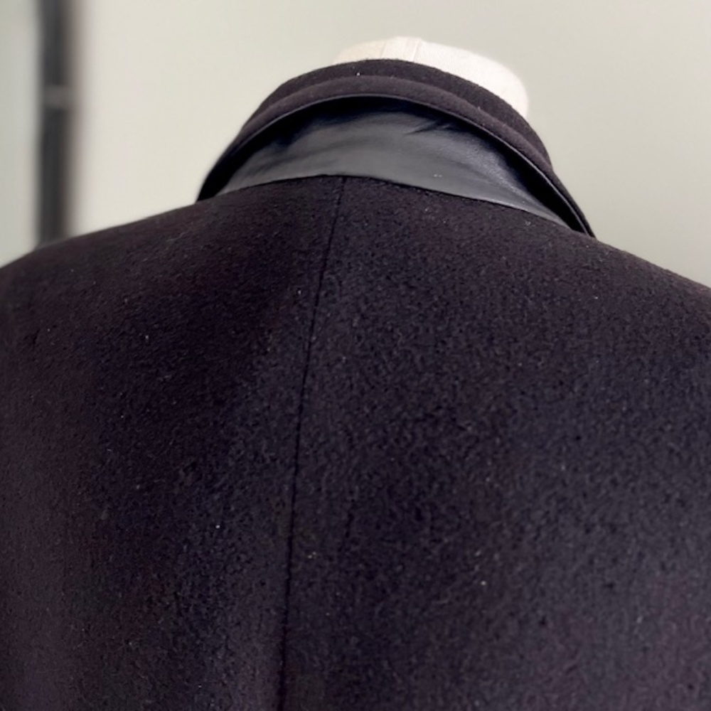 Hermes Mens Vintage Cashmere Black Coat Size 50 - Picture 2 of 10